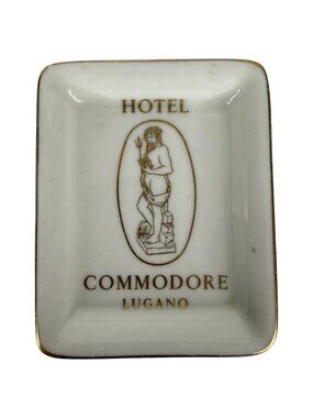 VTG Hotel Commodore Lugano Neptune Porcelain Trinket Tray Richard Ginori Italy